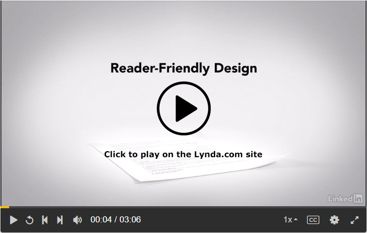 Screenshot of Lynda.com video