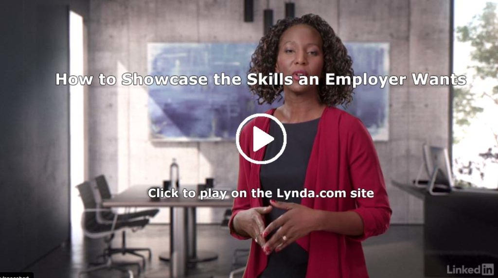 Screenshot of Lynda.com video on Resume Skills